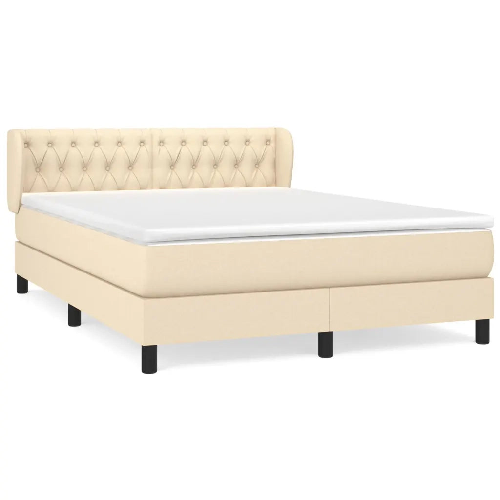 Giroletto a Molle con Materasso Crema 140x19 cm in Tessuto 3126482