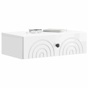 Tavolino da Parete Laterale | Tavolo laterale | Tavolino Bianco Lucido 59 x 34,5 x 17 cm