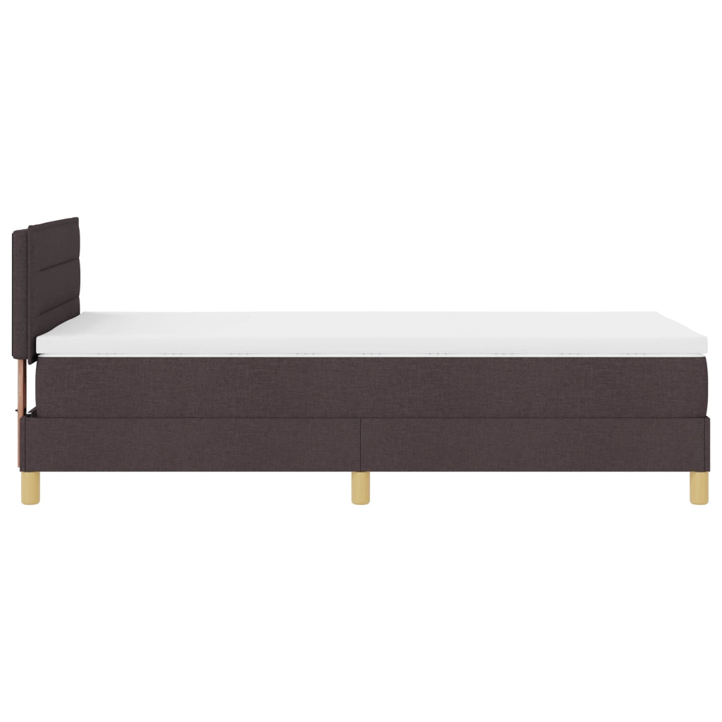 Letto con Box Spring e Materasso Marrone Scuro 80x200 cm Tessuto