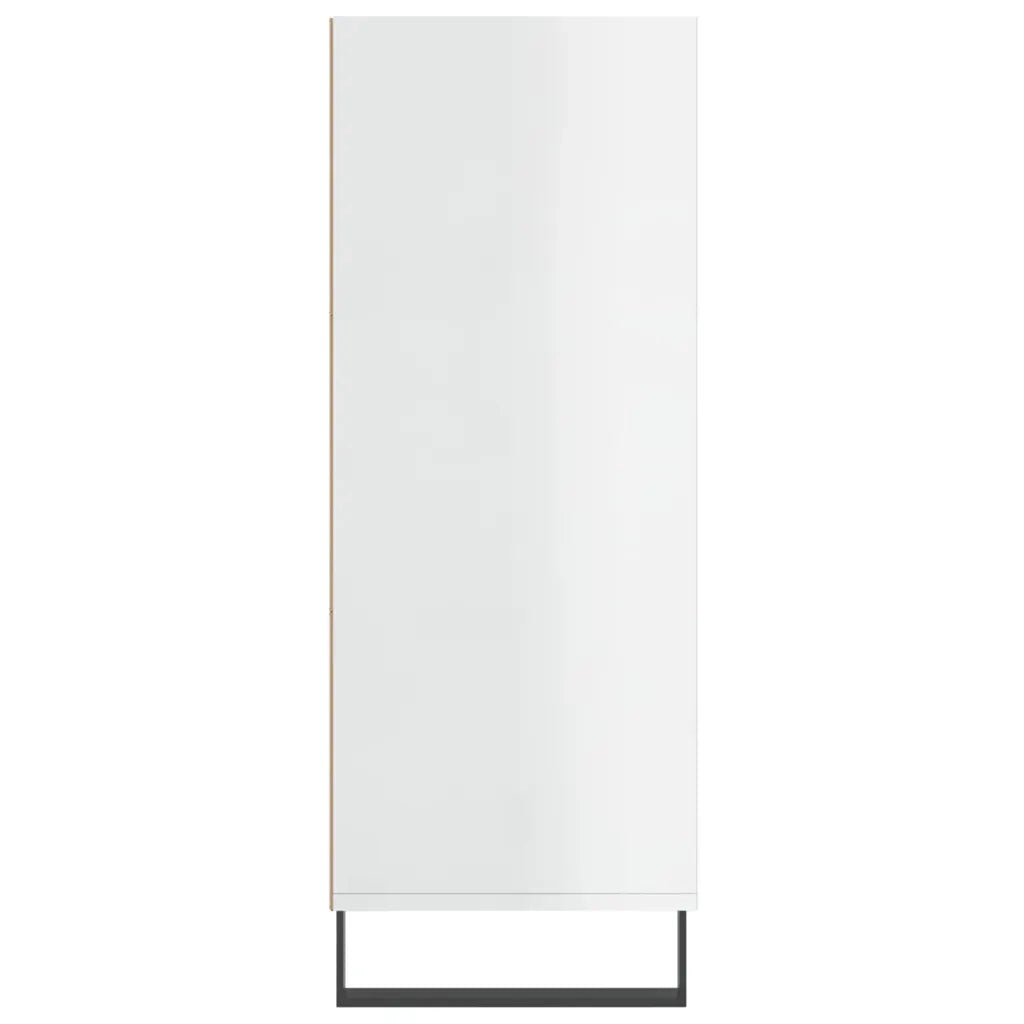 Scaffale Bianco Lucido 69,5x32,5x90 cm in Legno Multistrato 828390