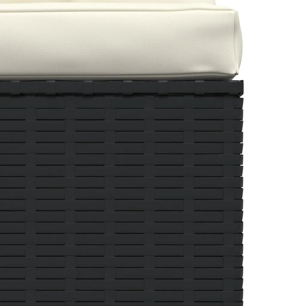 Divano a 3 Posti con Cuscini in Polyrattan Nero cod mxl 34886