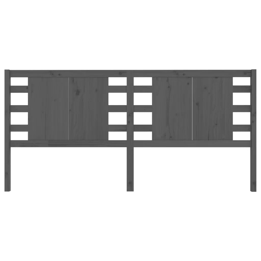 Testiera per Letto Grigia 126x4x100cm in Legno Massello di Pino