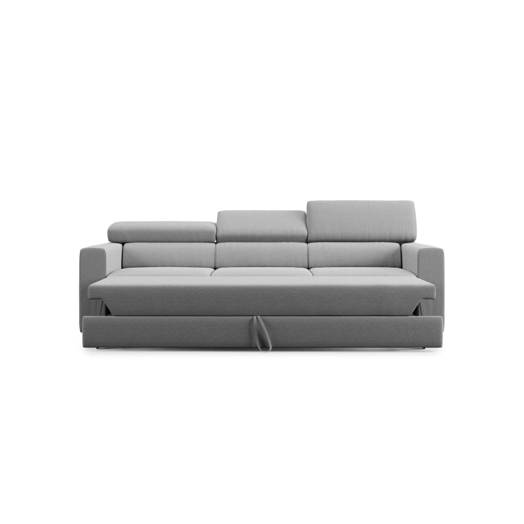 Dylan Divano a 3 sedute con estraibile a cassettone in tessuto simil cotone impermeabile T13 240 cm grigio