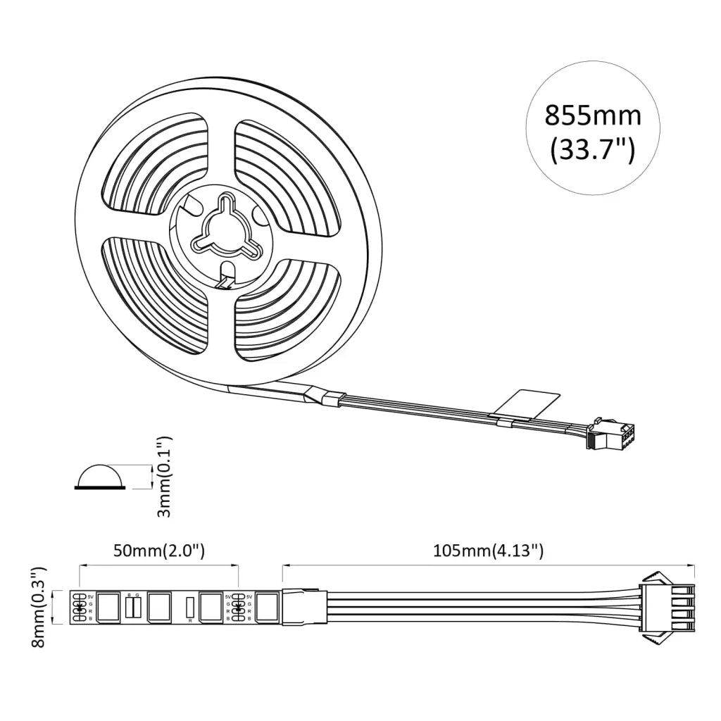 Striscia LED 2 pz Nero e trasparente 750 mm Rame e plastica CFW7464280