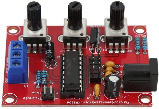 Generatore di Segnale di Alta Precisione - Regolabile Frequenza - Portatile e Illuminabile - Rosso - Onda Sinusoidale e Trigonometrica - Per Progetti DIY - 12 Volt