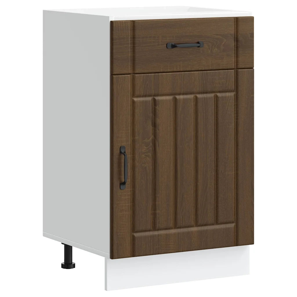 Base da Cucina Lucca Rovere Marrone in Legno Multistrato 853724