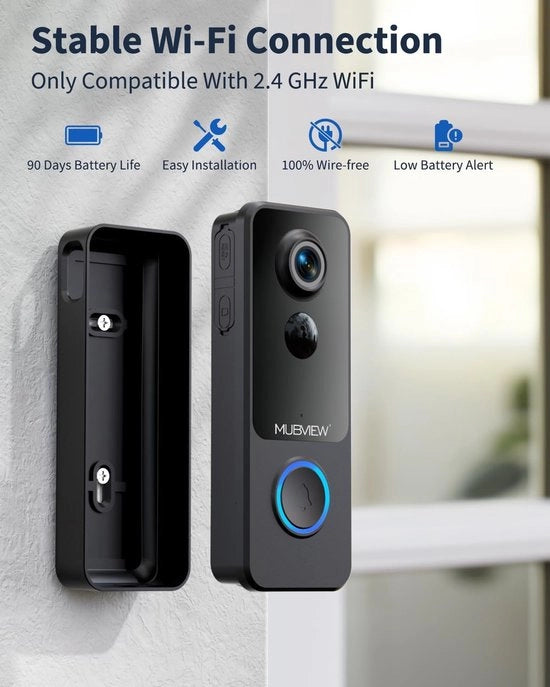 Deurbel wireless, portata wireless, impermeabile, deurbel con diverse tonalità, 5 livelli di volume.