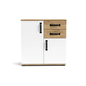 Credenza rovere bianco 2 ante e 2 cassetti 80x32x83 Mosso MO2