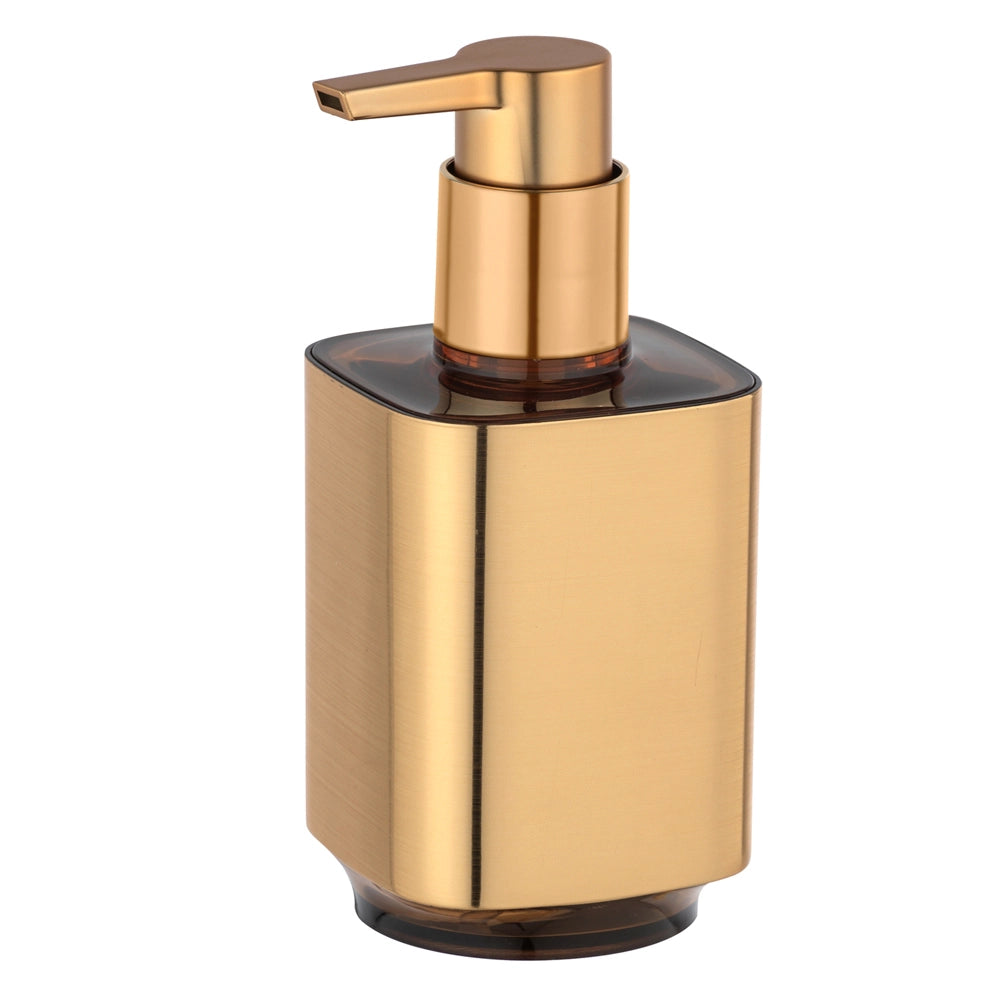 Set accessori bagno con dispenser e porta spazzolino color oro satinato e nero Lumina