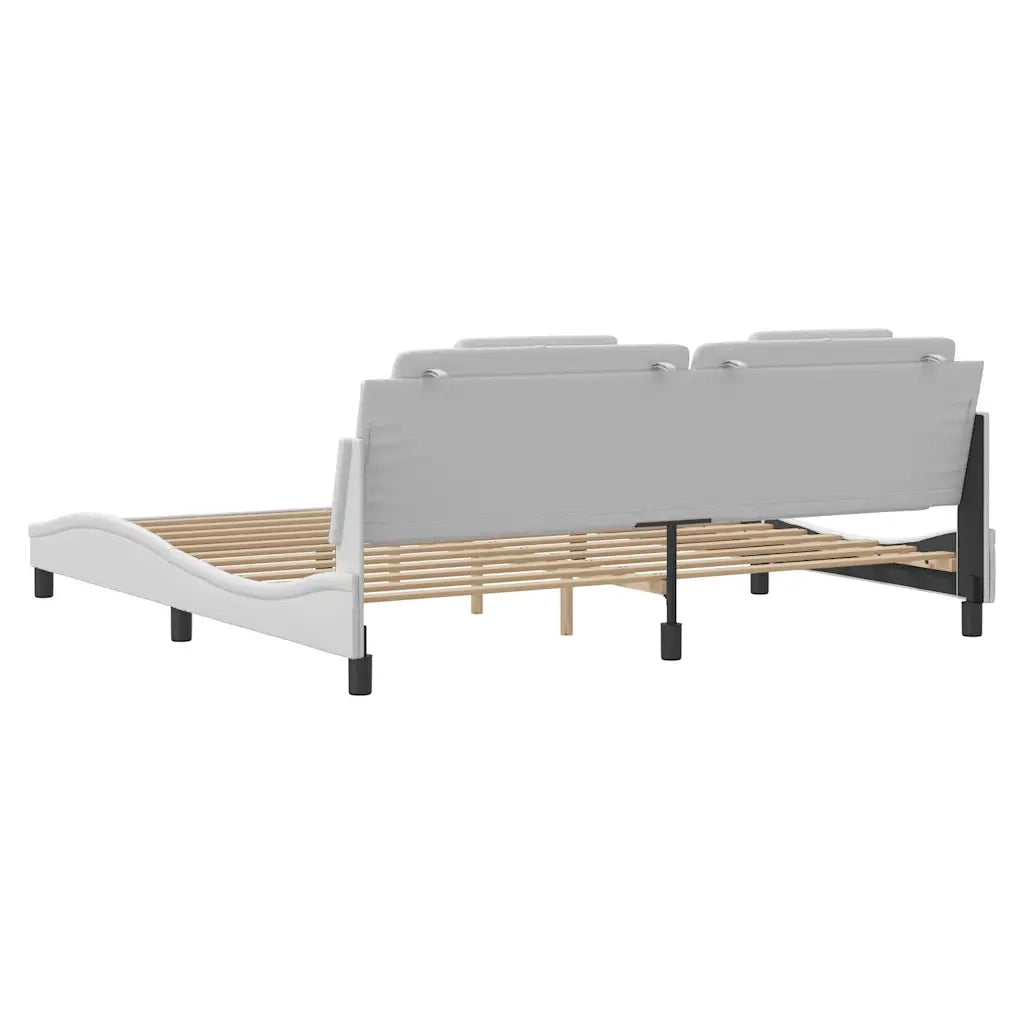 Giroletto Viana senza Materasso Bianco 200x200 cm in Similpelle 3208118