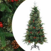 Albero di Natale Artificiale-Albero Natalizio con Rami Pieghevoli Verde 150 cm 552886