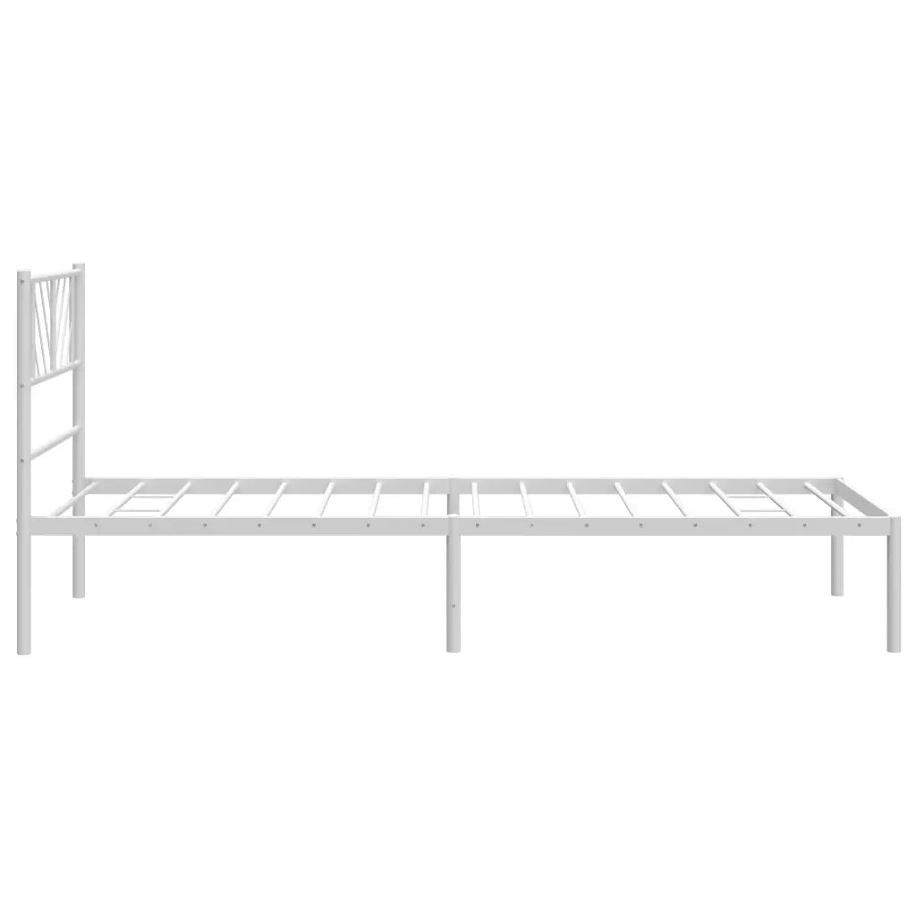 Giroletto senza Materaso con Testiera Metallo Bianco 75x190 cm