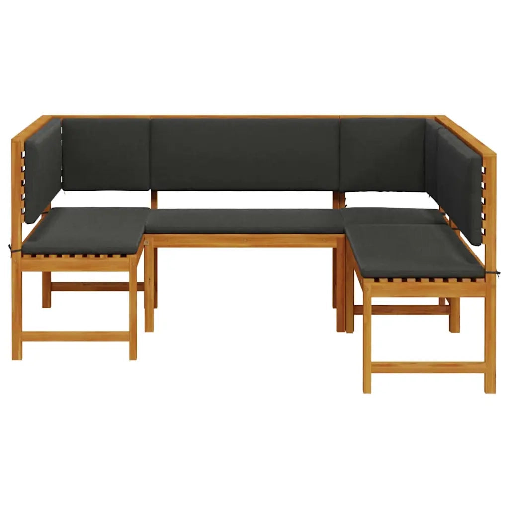 Set Panchina da Giardino 3 pcs Marrone Legno di Acacia Massello 3329106