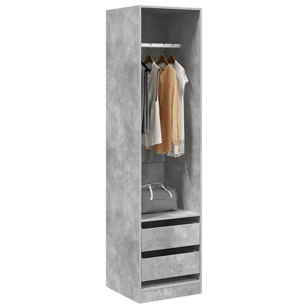 Armadio Cassetti Grigio Cemento 50x50x200 cm Legno Multistrato CFW8107061