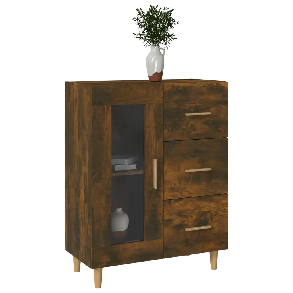 Credenza-Buffet-Armadio da cucina Rovere Fumo 69,5x34x90 cm in Legno Multistrato 112142