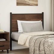 Testiera | Testata di Ricambio Rovere Marrone 80 cm in Legno Multistrato e Acciaio