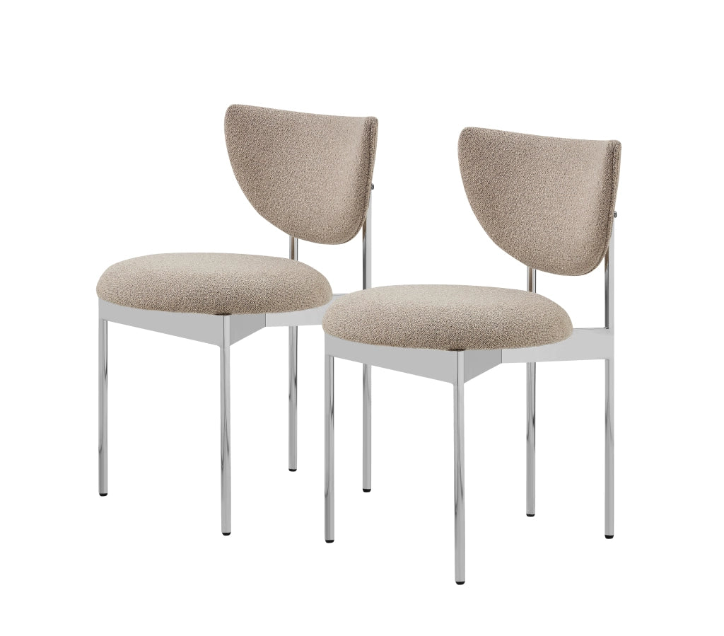 Set 2 Sedie da Pranzo Stile Scandinavo ¨C MINIMAL ¨C Tessuto, Gambe in Metallo, 78x60x56 cm