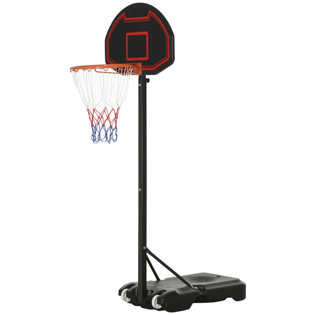 Canestro da Basket Regolabile in Altezza ¨C zephmum ¨C Nero 131x49x195-250 cm