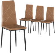 Set 4 Sedie da Pranzo ¨C Xylo ¨C Schienale Alto Similpelle Marrone Struttura Acciaio 41x50x97cm