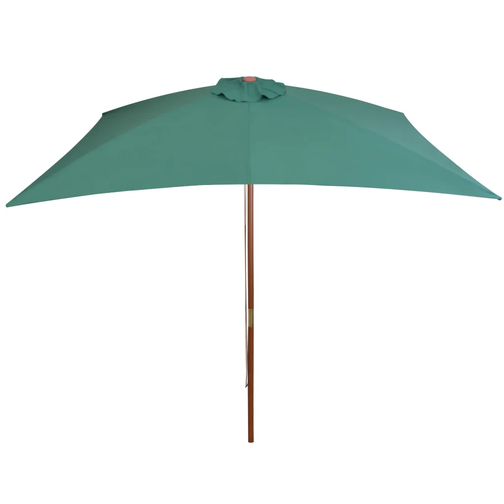 Ombrellone 200x300 cm con Palo in Legno Verde 42959