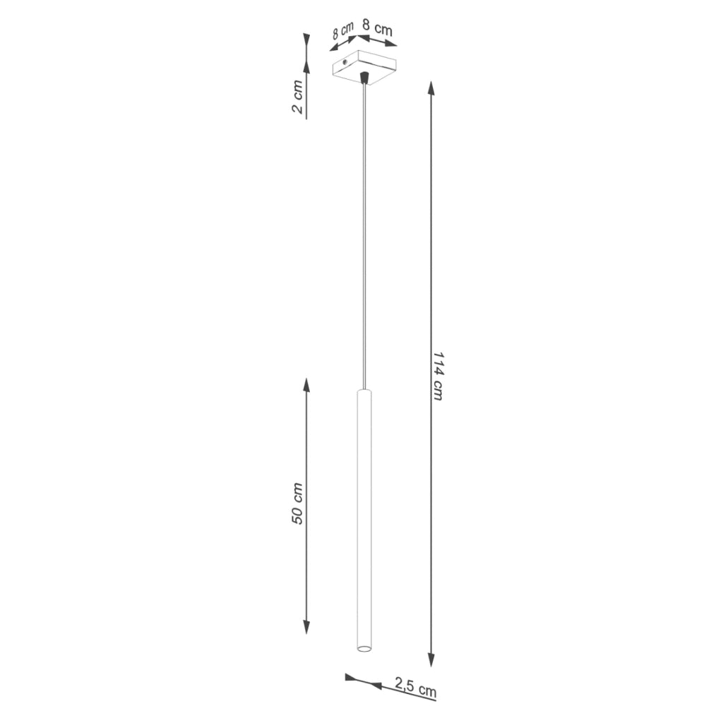 Lampada sospensione beige tubo 50cm cucina G9 8W Pure Lume