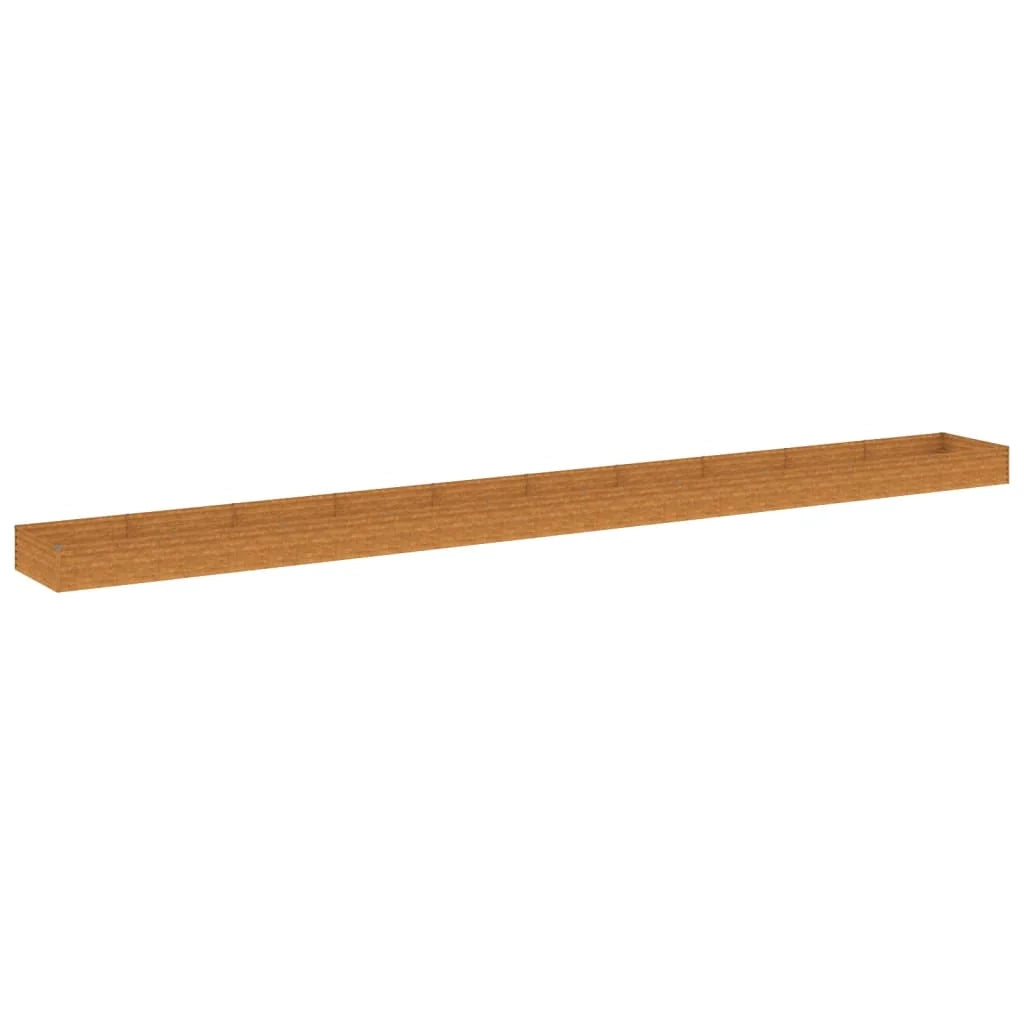 Fioriera rialzata per piante e fiori terrazza giardino 960 x 100 x 36 cm acciaio corten marrone 02_0039469