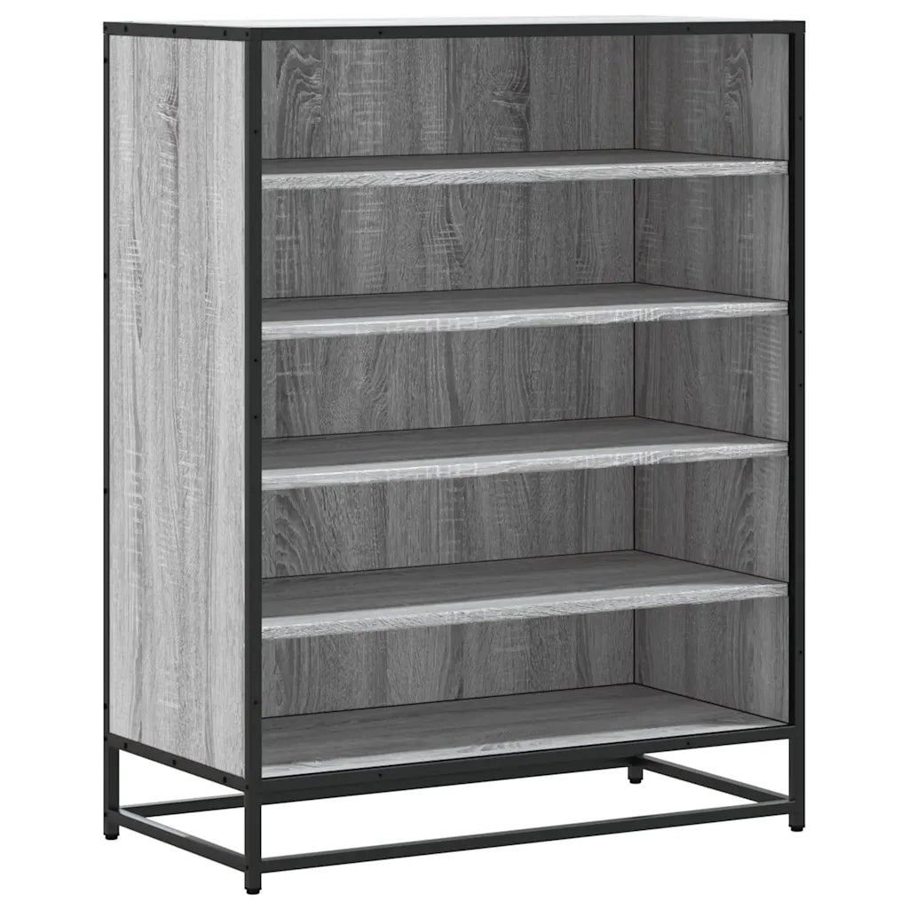 vidaXL Scarpiera Grigio Sonoma 75x38x97,5 cm Legno Multistrato Metallo