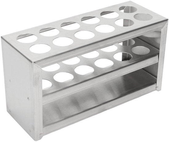 Reageerbuis con 3 Livelli di Sensibilità - Supporto per Boccia di Reazione - Supporto per Boccia di Laboratorio - 12 Fessure - Acciaio Inossidabile 304 - Resistente ai Colpi - Boccia di Riscaldamento