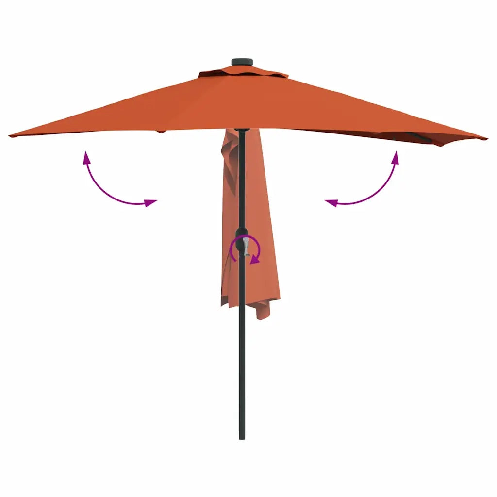 vidaXL Ombrello da giardino Terracotta 294 x 150 x 224 cm Tessuto