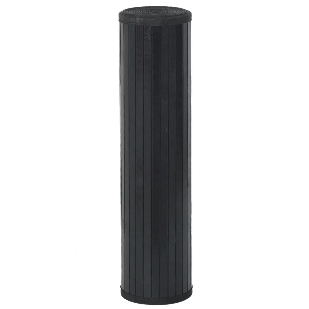 Tappeto Rettangolare Nero 60x100 cm in Bambù 376828