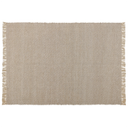 Tappeto in juta beige e cotone 140 x 200 cm con frange intrecciate a mano Boho ingresso camera da letto