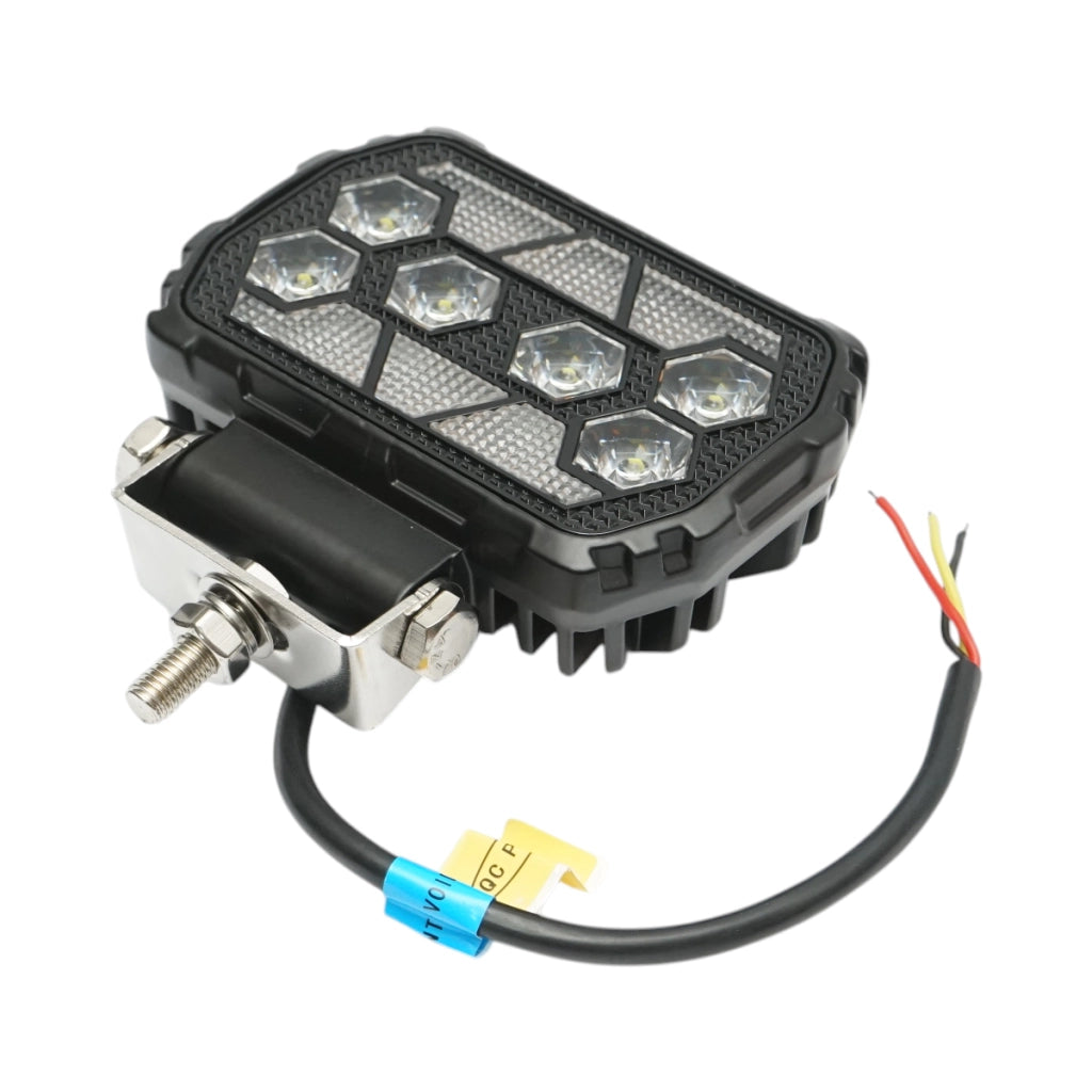 Proiettore LED rettangolare con DRL 9-36V, 28W bianco-giallo, corpo in alluminio 112x75x45mm IP68 Breckner Germany