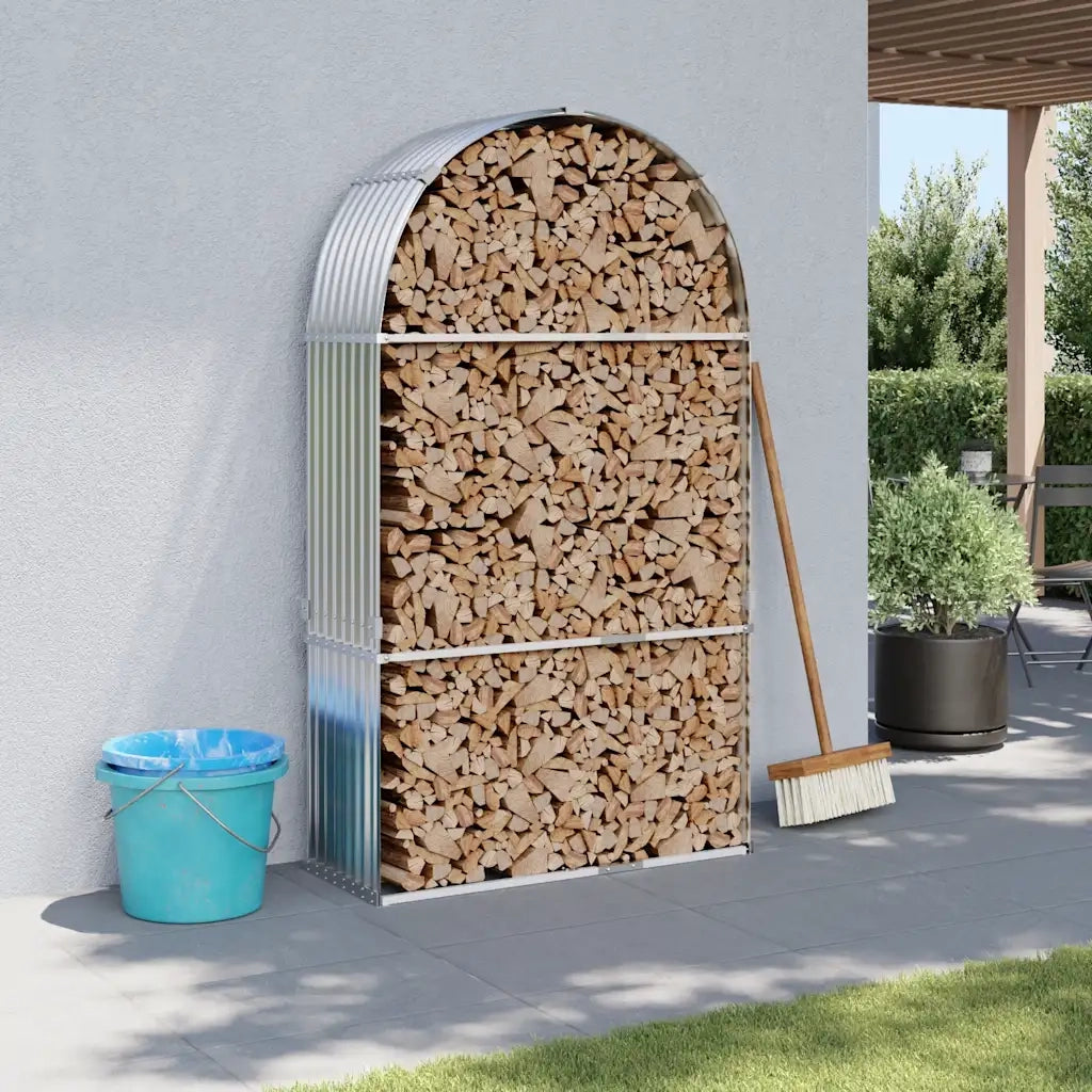 Portaceppi Argento 120x45x210 cm in Acciaio Zincatocod mxl 133078