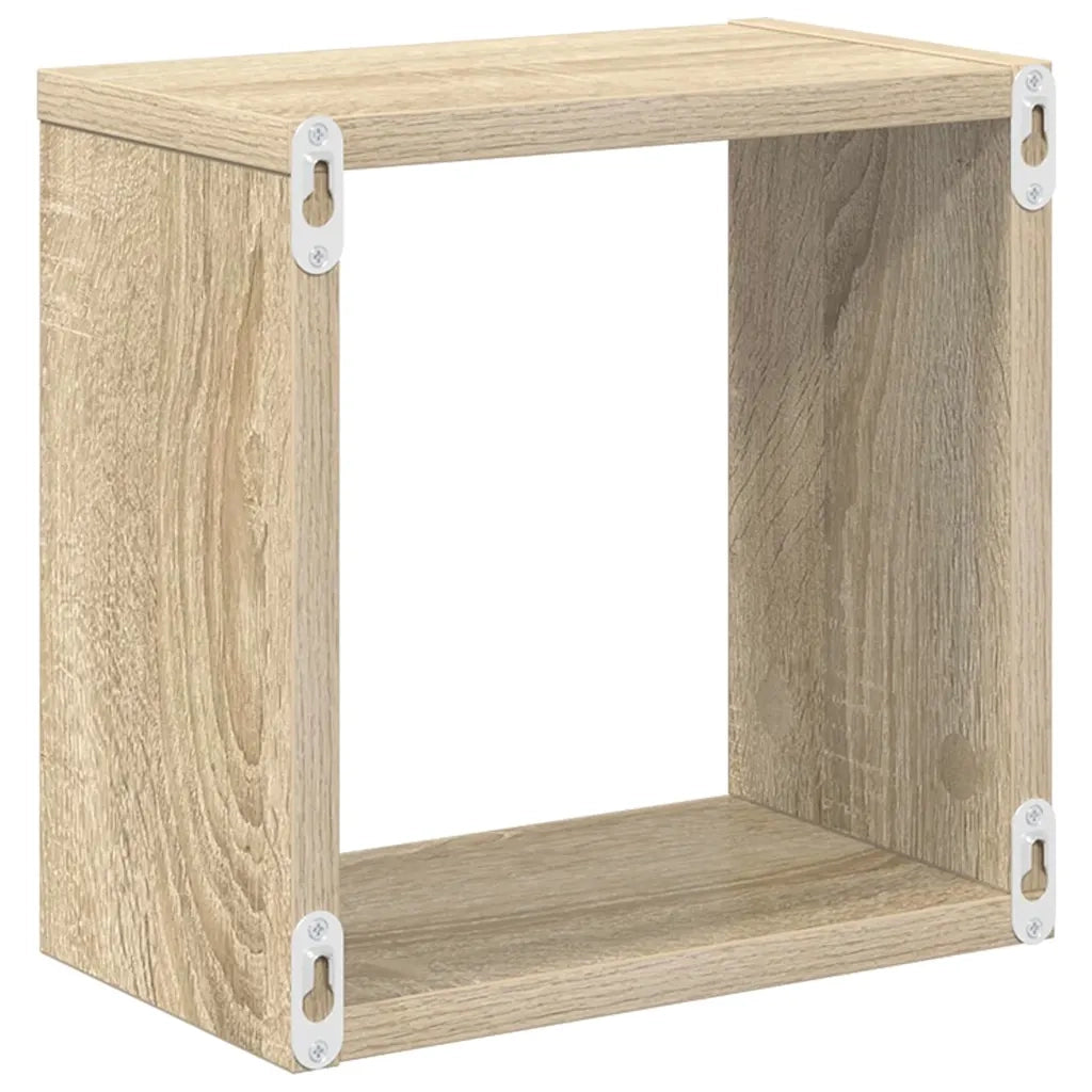 Mensole Parete a Cubo 2 pz Rovere Sonoma 26x15x26 cm 807034