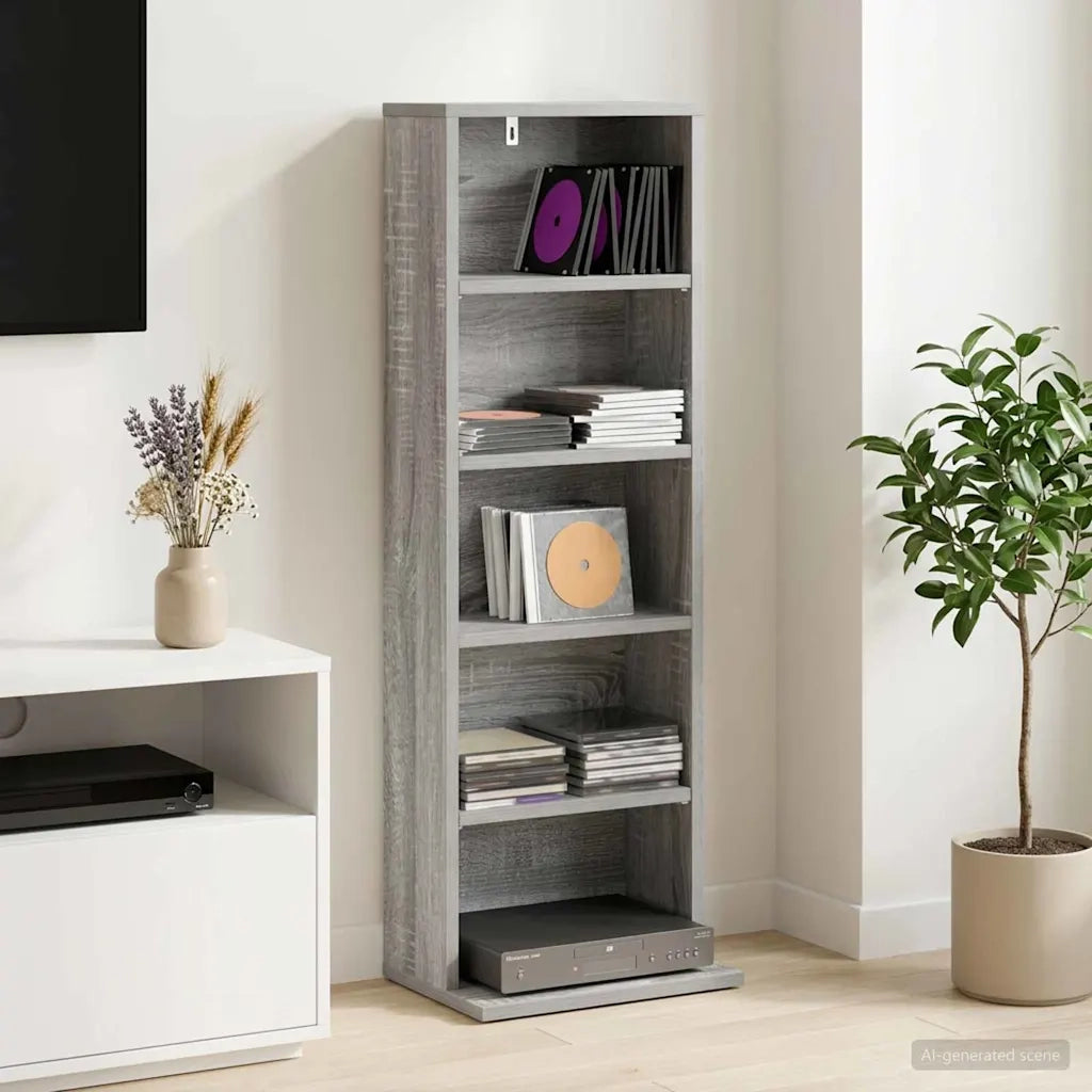 Mobile per CD Sonoma grigio 33 x 23,5 x 97,5 cm 8012700