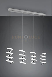 Sospensione LAOLA LED 4 spirali cromate R34184106