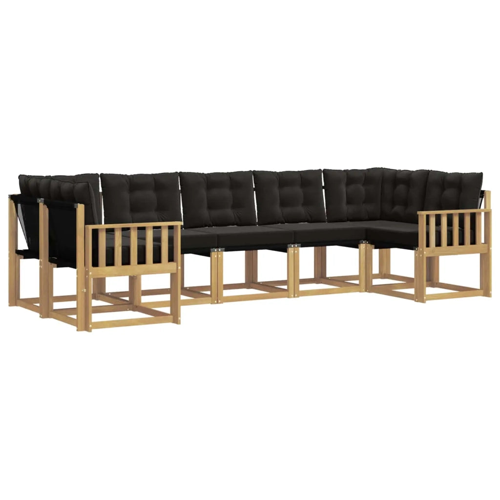 Set di divani da esterno 7 pz Bianco e Nero 3389834