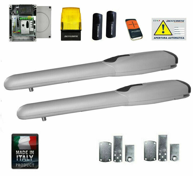 KIT AUTOMAZIONE CANCELLI AUTOMATICO DUE ANTE 24V BATTENTI SI ADATTA A RIB BFT