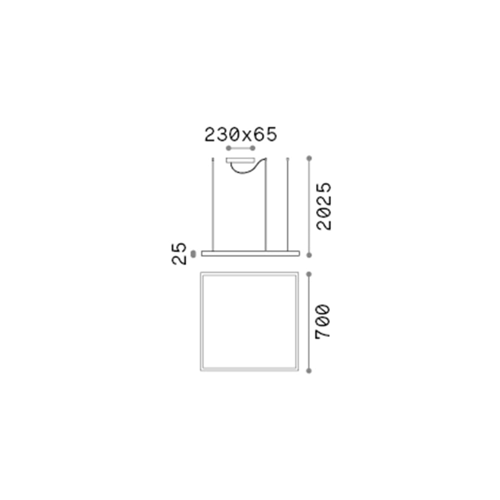 Sospensione Moderna Square Oracle Alluminio-Plastiche Nero Led 41W 3000K D70Cm