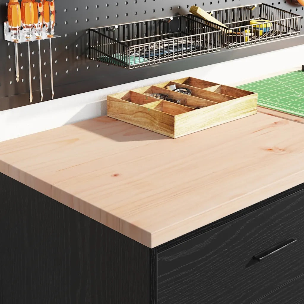 Armadietto da Garage Nero 60x51x85 cm in Legno Massello di Pino 860599