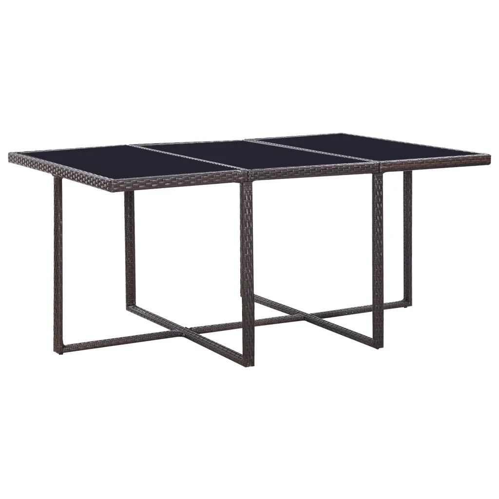 Set da Pranzo da Giardino 11 pz con Cuscini Polyrattan Marrone cod mxl 38881