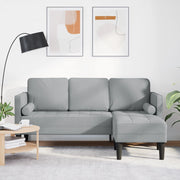 Divano 3 posti L Grigio chiaro 160 cm in tessuto