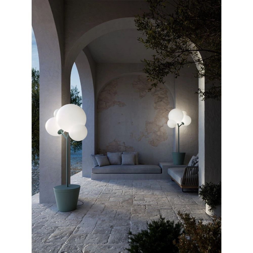 Zafferano - Lampada da terra Tree of Light per esterni e interni Nera - Piantana LED E27 - Piano d'appoggio regolabile