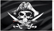 Bandiera del Pirata 90x150cm - Vela con Asta e Orecchie di Metallo per Feste di Pirati, Decorazioni e Bandiere - 1