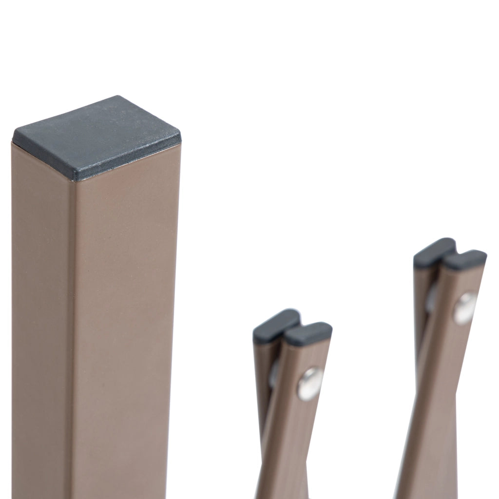 Recinzione per Giardino a Larghezza Regolabile. in Metallo e Alluminio. 300x31x103.5 cm. Marrone Scuro