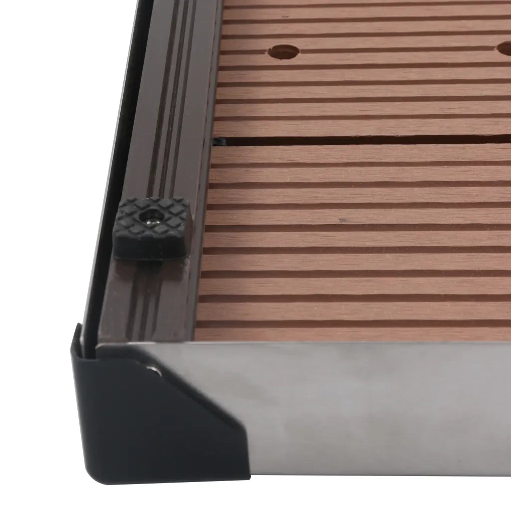 Piatto Doccia da Esterni in Acciaio Inox WPC 80x62 cm Marrone