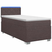 Letto con Box Spring, Materasso e LED Marrone Scuro Tessuto 3451885