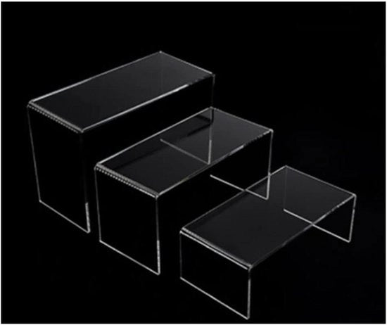 Display stand per acrilico per esposizione di accessori in 3 dimensioni con pellicola protettiva