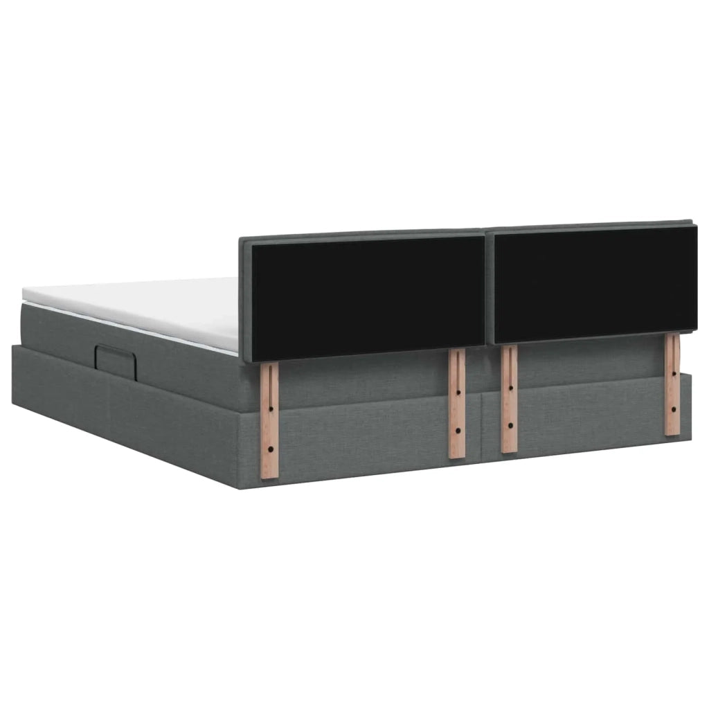 Letto con contenitore LED e materasso Grigio Scuro 160 x 200 cm 3459010