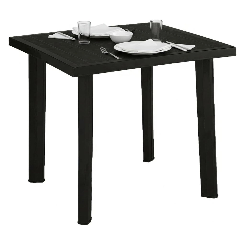 Tessner, Tavolo da Esterno 4 Posti Made in Italy, 80x75x72h cm Nero Antracite